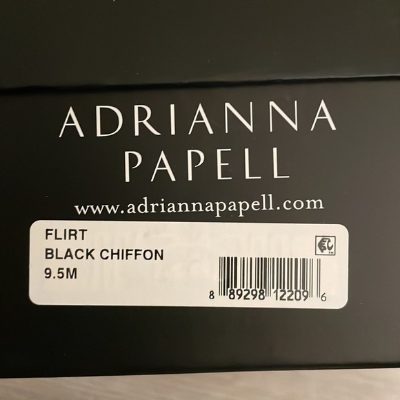 Excellent condition Adrianna Papel flirt open peep toe black chiffon pump - Picture 9 of 12